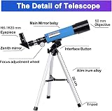 BESIMLI Telescope for Kids Beginners 50/360mm 90X Zoom Refractor with Tripod view 7