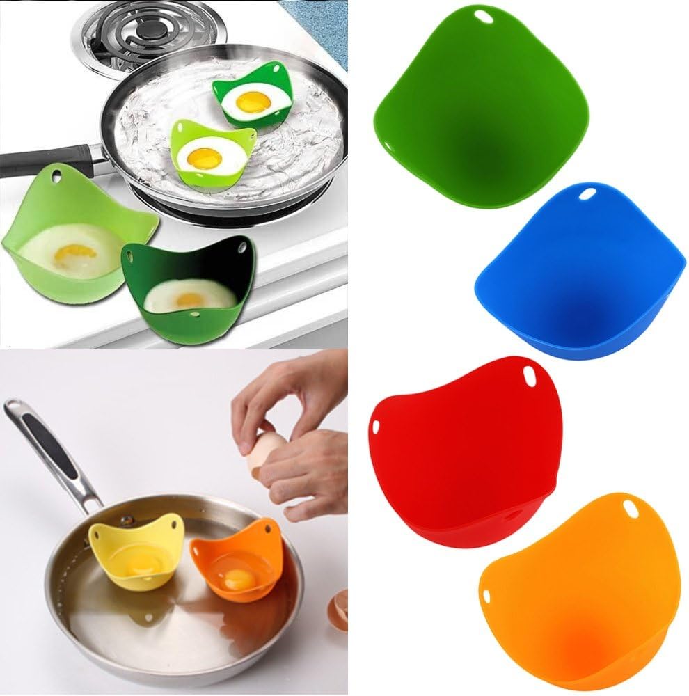 2pcs Silicone Egg Poacher Cook Poach Pods Kitchen Cookware Poached Baking Cup