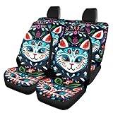 Semiouray Colorful Cat Print Car Seat Covers