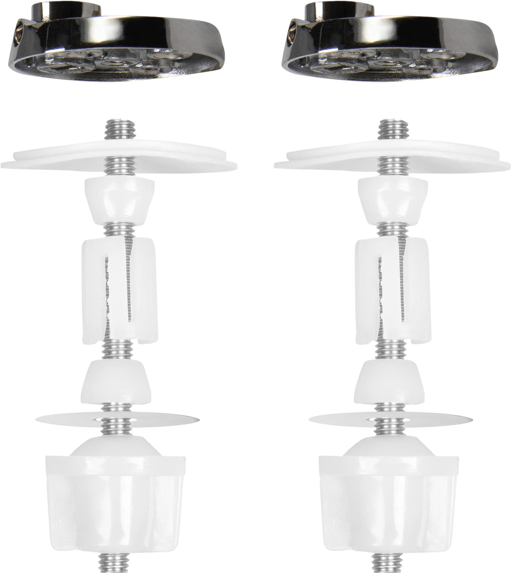 Cornat TEC365030 Kit-Suitable Toilet Seat Relief-with Wobble Stop-Stainless Steel and Plastic System/Mounting Set/Replacement Parts/Accessories, Silver