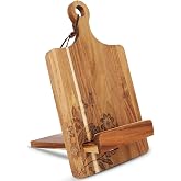 Wooden Cookbook Stand for Kitchen Counter | Multipurpose Display Stand | Reversible Recipe Book Holder with Cooking Measurement Conversion Card | Adjustable Cookbook Holder Stand | 13.7"x8.2"