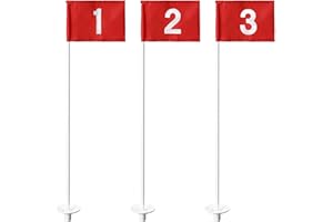 Golf Flagstick, Golf Flags for Putting Green, Double-Sided Numbered Golf Flags for Yard 4ft, Golf Pin Flagsticks Hole Set wit
