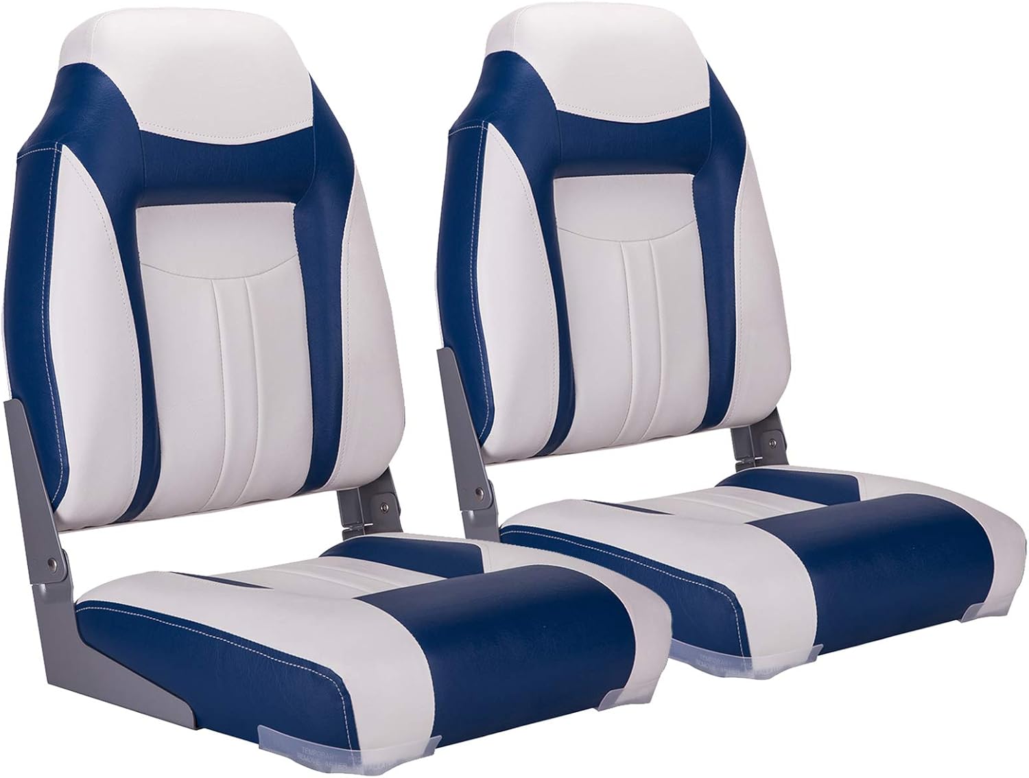 NORTHCAPTAIN S1 Deluxe High Back Folding Boat Seat(2 Seats), White/Blue