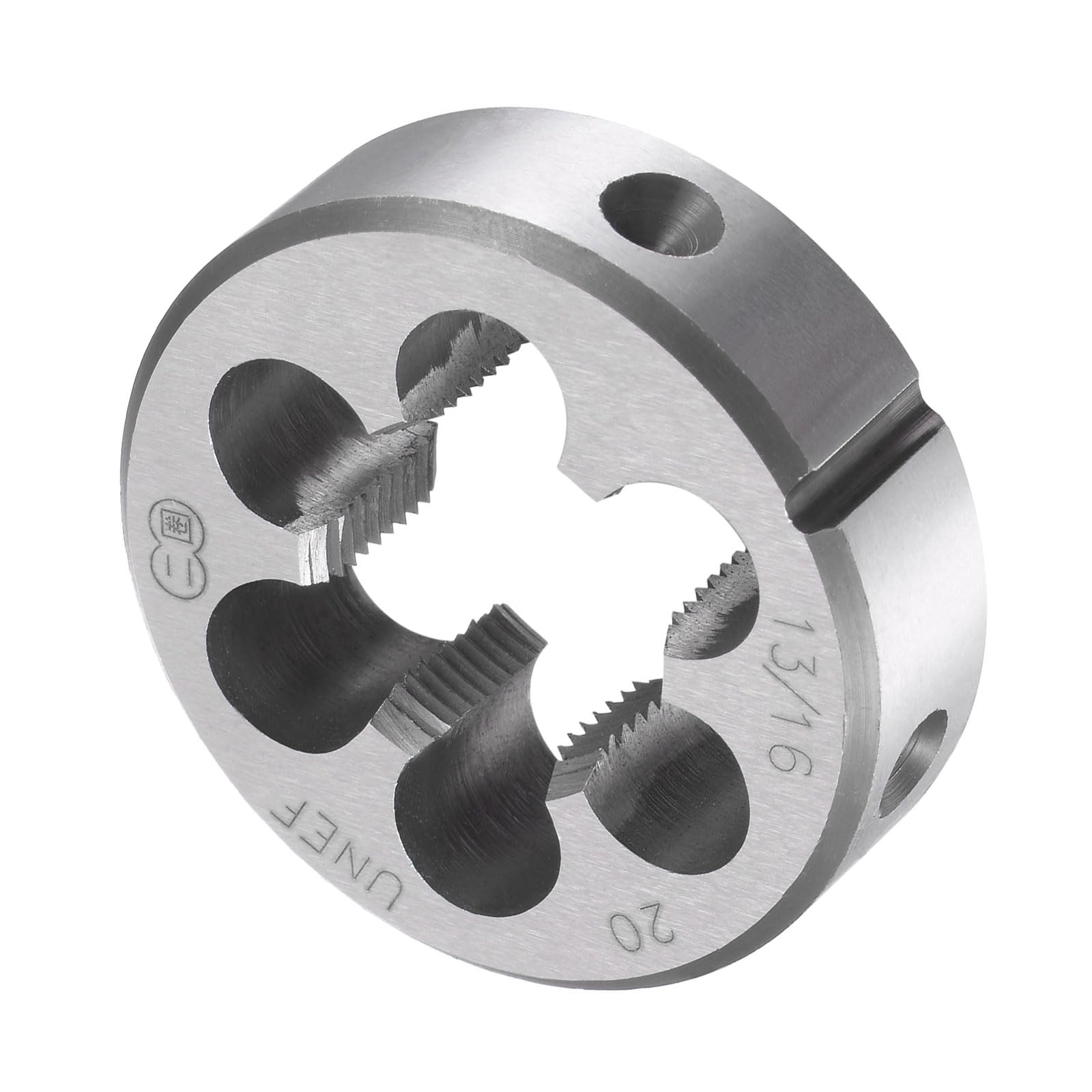 CoCud Round Thread Repair Die, 13/16"-20 UNEF Die 45mm OD, Alloy Tool Steel Cylindrical Pipe Threading Tool with 6 Chip Holes - (Applications: for Threading Repairing)