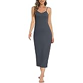 Vlazom Women Full Slips Sexy Soft Slip Dress for Under Dress Spaghetti Strap Cami Slip Chemises V Neck Negligee S-3XL