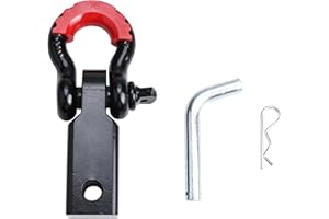 8MILELAKE 2" Shackle Hitch Receiver, 42000 lbs Max Break Strength with 3/4" D Ring Shackle & Trailer Hitch Pin, Towing Hitch 