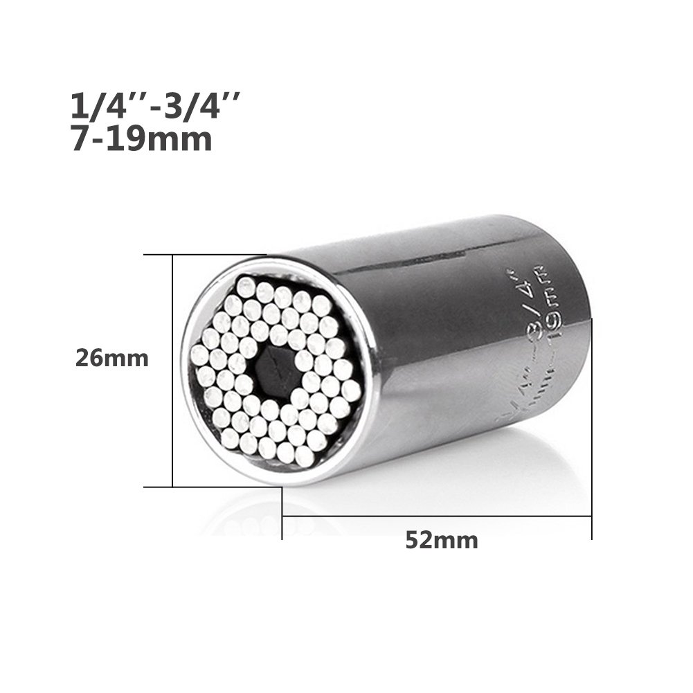 Universal Socket 7mm-19mm Multi-function Socket with Power Drill Adapter Tool Professional Repair Tools (7-19 mm)