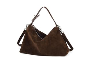 DONNAIN Premium Suede Leather Crossbody Bags for Women, Slouchy Suede Shoulder Bag with Adjustable Strap and Tote Handbag