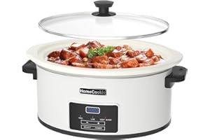 HOMECOOKIN 8-Quart Programmable Slow Cooker with Timer Keep Warm - Small Kitchen Appliance for Family Dinners - Serves 6+ Peo