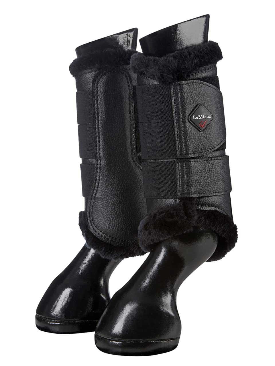 LeMieux Fleece Lined Brushing Horse Boots - Protective Gear and Training Equipment - Equine Boots, Wraps & Accessories (Black/X-Large) — image 1