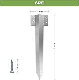 Tonhui 20 Pack Railway Sleeper Brackets Galvanised Steel Edging Stakes view 6