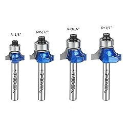 MNA Round-Over Bit 4 Pcs Set, 1/4 Inch