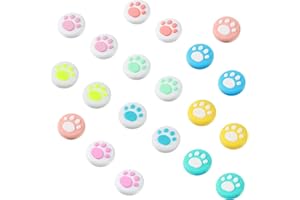 20 Pieces Cute Cat Claw Design Thumb Grip Caps Replacement Paw Thumb Grips Analog Stick Cover Joystick Cap Soft Silicone Cove