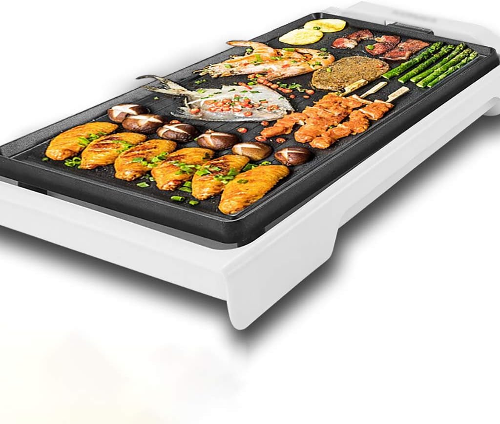 review Smoke-Free and Non-Stick Electric Indoor Grill, 5 Levels of Temperature Adjustment, Washable, 3-6 People, 1355W