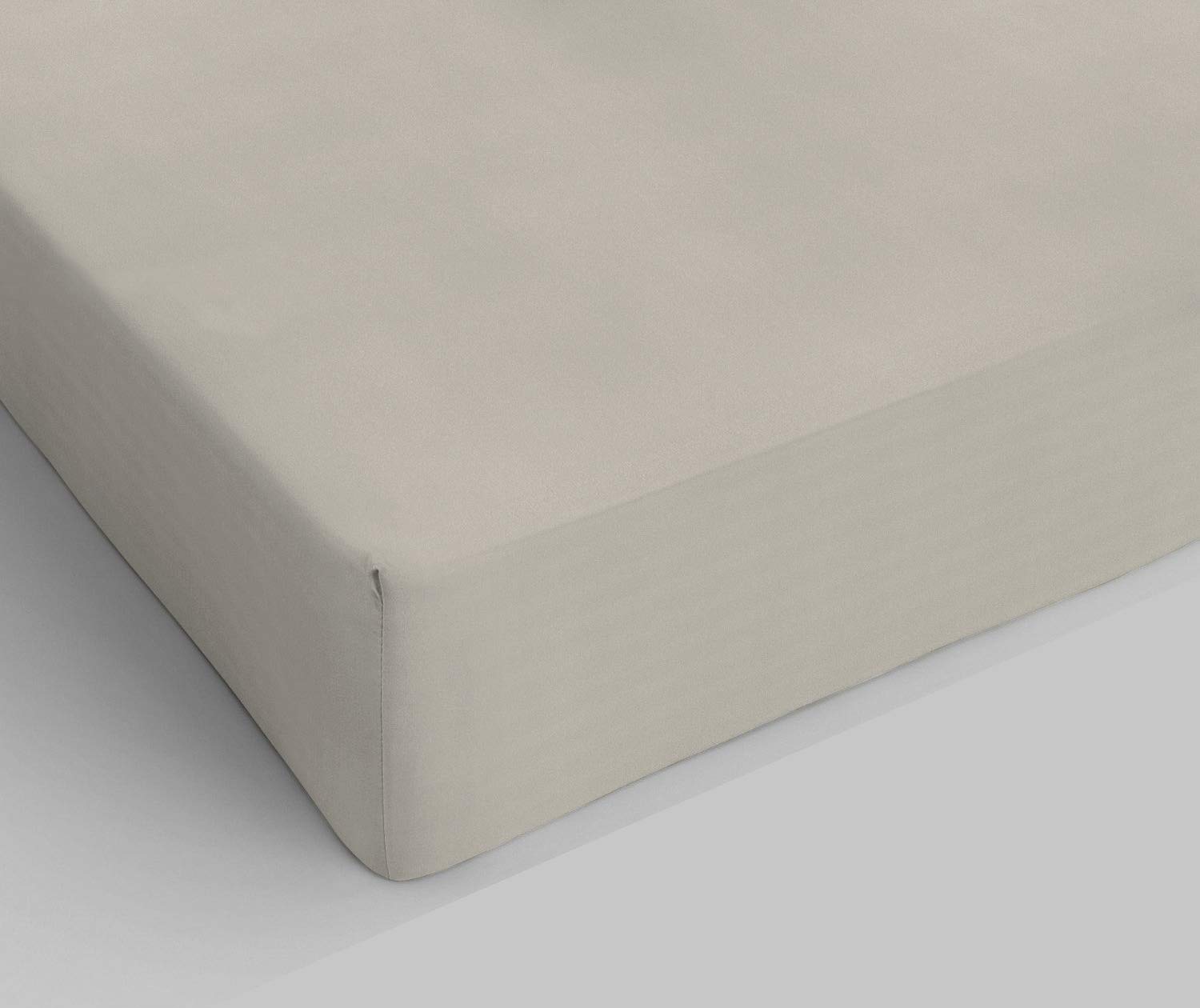 Italian Bed Linen Fitted Sheet "Elegant" with Corner, Microfiber, Small double, Light grey — image 1