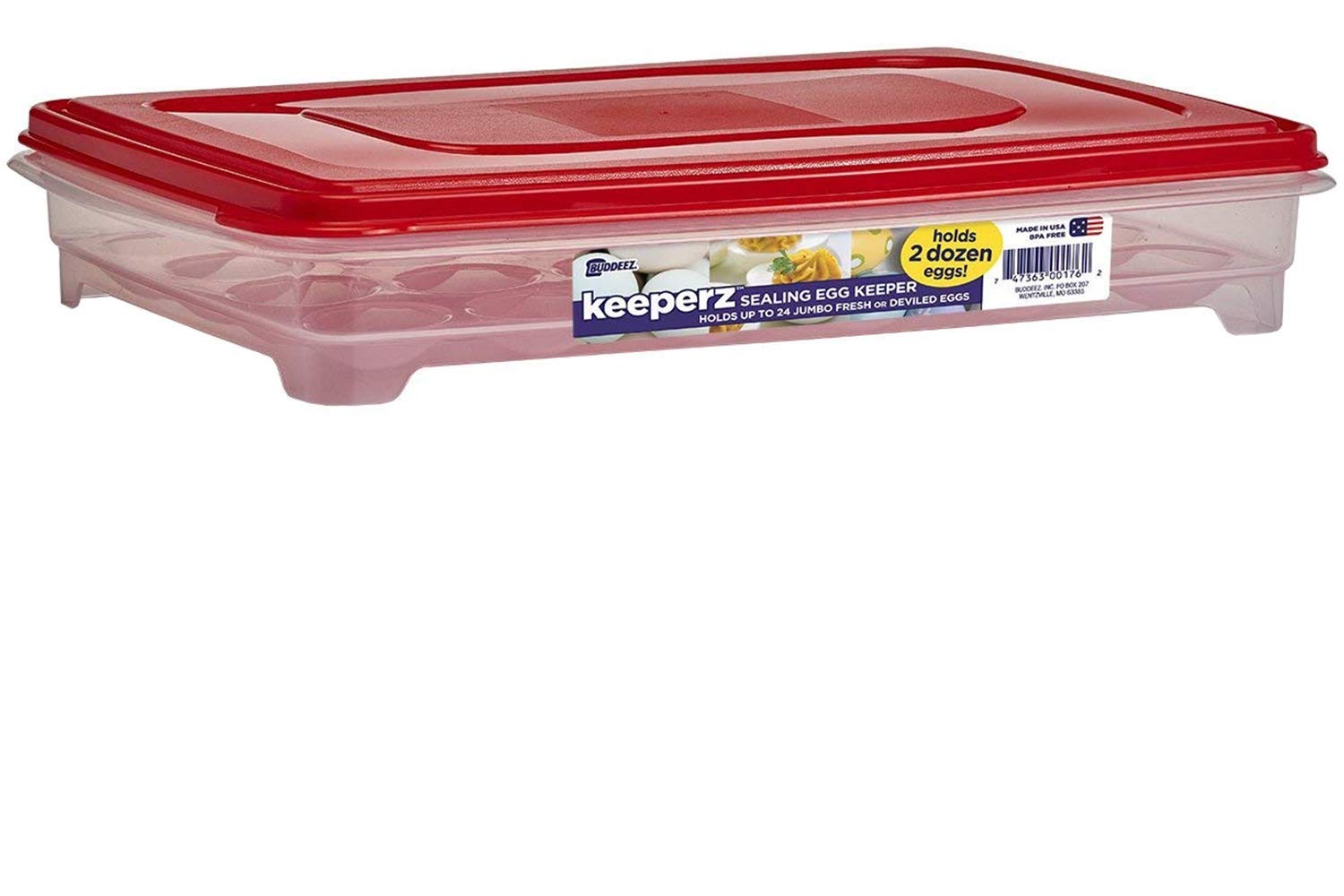 BUDDEEZ, INC JUMBO EGG KEEPER RED, One Size