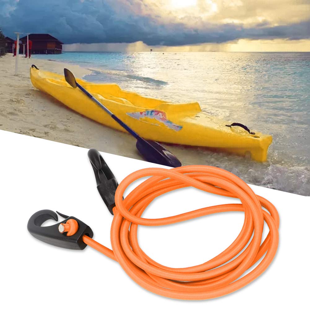 KIMISS Tow Line Paddleboard Tow Rope 189Cm Elastic String Boatingk Paddle Safety Rod Leash With Carabiner For Paddling(Orange) (Orange)