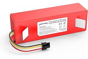 NASTIMA 14.4V 6700mAh 96.48Wh Li-ion Battery Compatible with Xiaomi Roborock S50 S51 S52 S53 S55 S502 S5 Max S6 S7; T6 61 65 Full Series, Mijia 1st and 2nd Generation Replacement Battery with BMS