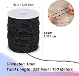 Tenn Well Stretchy Elastic String 1mm x 100m Black Beading Cord view 5