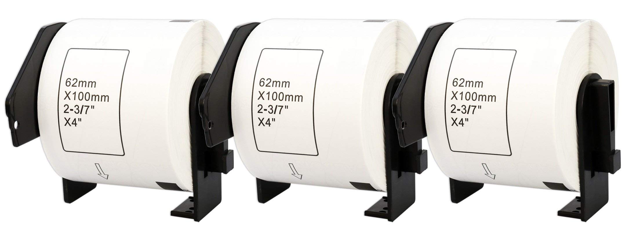 3X DK-11202 62 x 100 mm Compatible Shipping Labels Rolls (300 Labels per Roll) for P-Touch QL-1110NWB QL-1100 QL-1060N QL-500 QL-500BW QL-570 QL-580 QL-700 QL-710W QL-800 QL-810W QL-820NWB