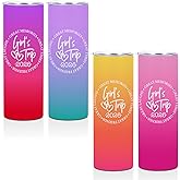 BQXH 4 PCS 2026 Girls Trip 20oz Stainless Steel Tumbler, Girls Trip Gifts Favors Straight Skinny Coffee Mug, Insulated Tumblers Cups Weekend Gifts for Friendship Vacation Bachelorette Party