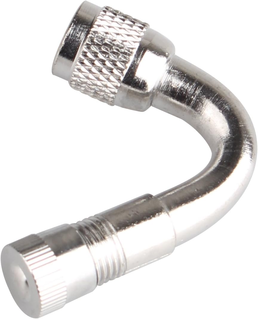 Futheda 2pcs 45 Degree Angle Valve Extenders Tire Stem Extension Wheel Adapter for Car Motorcycle Bike Truck (Silver) - Image 5