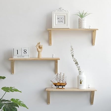 Shelf Made Wood Floating Shelves Wall Mounted Kit With Corbels For