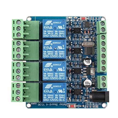 4 Channel Relay Module Programmable With RS485 Microcontroller STM8S103F3 For Arduino PIC AVR ARM