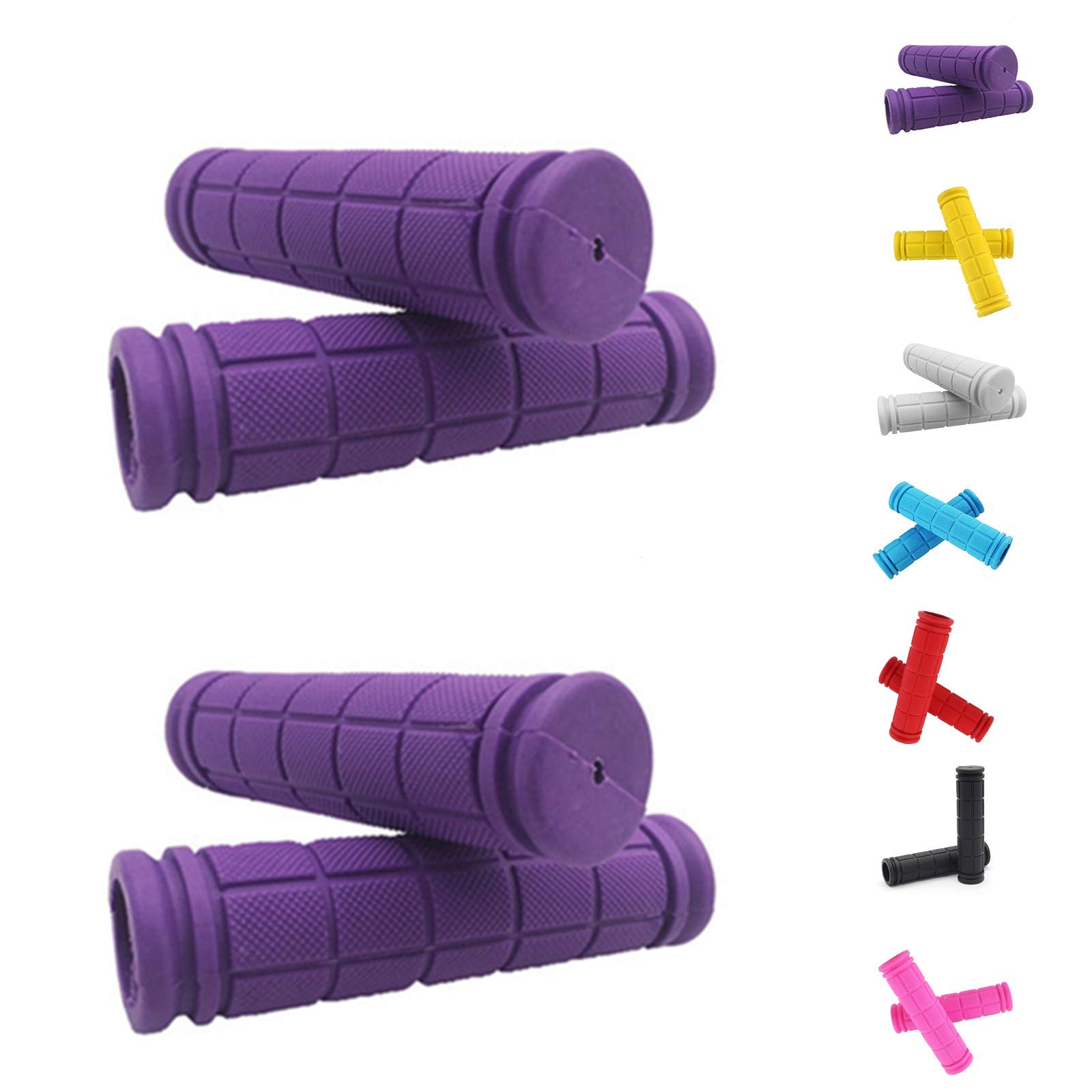 Photo 1 of Helonge Bike Handlebar Grips, Non-Slip Rubber Bicycle Handle Bar Wraps for Kids Bikes(7 Colors) (Purple)