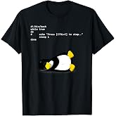 Sleeping Tux Loop Linux Geek Nerd Penguin T-Shirt T-Shirt Small
