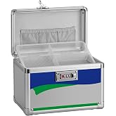 Medicine Storage Box with Code, Empty First Aid Box with Size 10 * 6 * 6.7&rdquo;, Safe Medication Storage Organizer for Home, Outdoor, Dorm- Silver