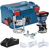 BOSCH GKF18V-25PL14 18V Brushless Colt™ Palm Router Kit with (1) CORE18V® 4 Ah Advanced Power Battery and Plunge Base