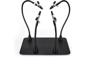 NEWACALOX Helping Hands with Heavy Duty Magnetic PCB Holder, Third Hand Tool Helping Station with 4 Soldering Helping Arms and Non-Slip Steel Weighted Base SN4AB-B