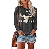 MZEAZRK Women Nashville Shirts Country Music Guitar T Shirt Long Sleeve Casual Loose Long Sleeve Tops