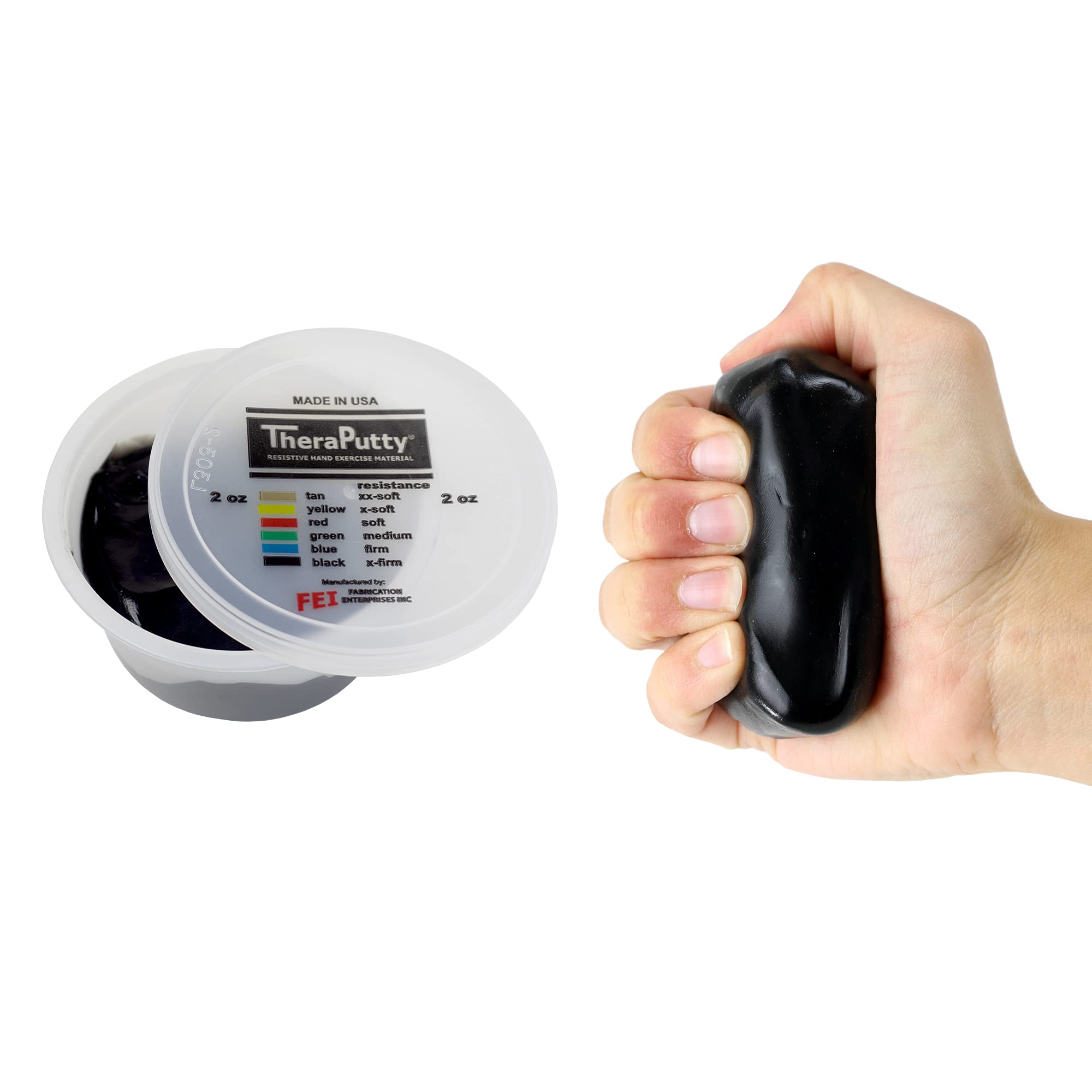 CanDo TheraPutty Antimicrobial - Therapeutic modelling clay - 3 oz - black (very strong)