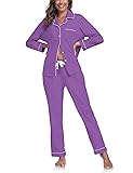 COLORFULLEAF Women's 100% Cotton Long Sleeve Pajama