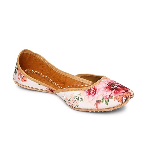 Couch Potato Women White Jutti With Floral Prints Buy Online At