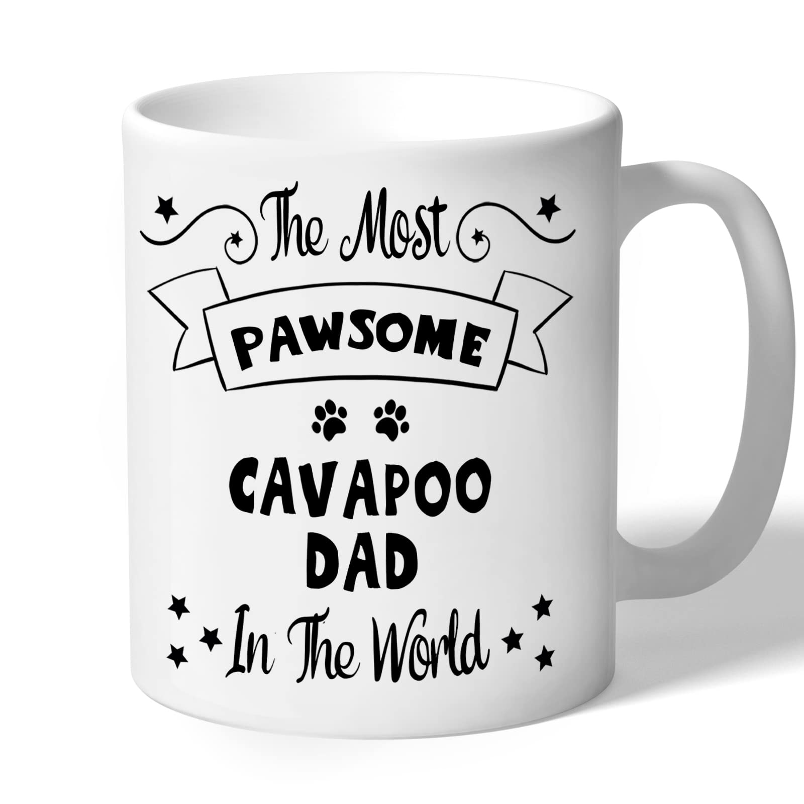 Dog Lovers Collection Cavapoo Dad Mug Pawsome Gifts (Black Print) Lover Owner Present Ceramic 10oz/300ml