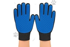 2-Pack Pet Grooming Gloves (Left + Right Hands) – Deshedding Brush for Dogs & Cats, Gentle Hair Remover with Enhanced Silicon
