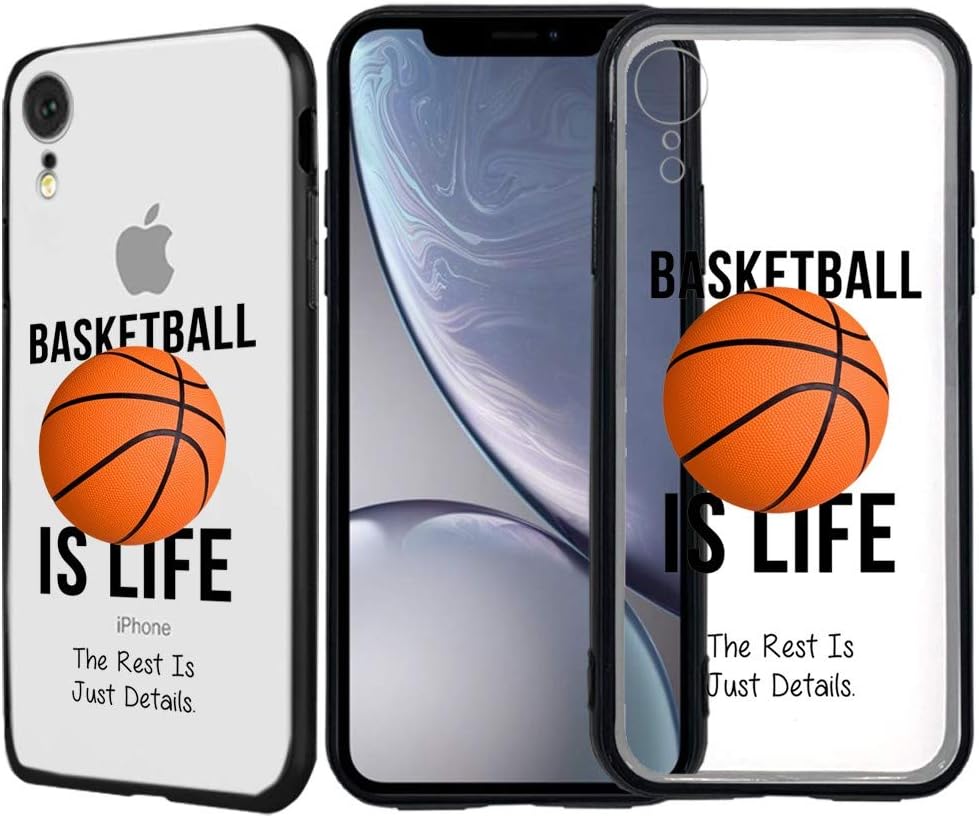 [Inkmodo] Clear TPU Case for iPhone XR - Basketball is Life Quote Girls Teens Printed Unique Design Pattern Cover