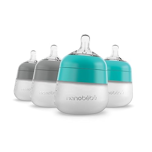 Nanobebe Flexy Silicone Baby Bottle, Anti-Colic, Natural Feel, Non