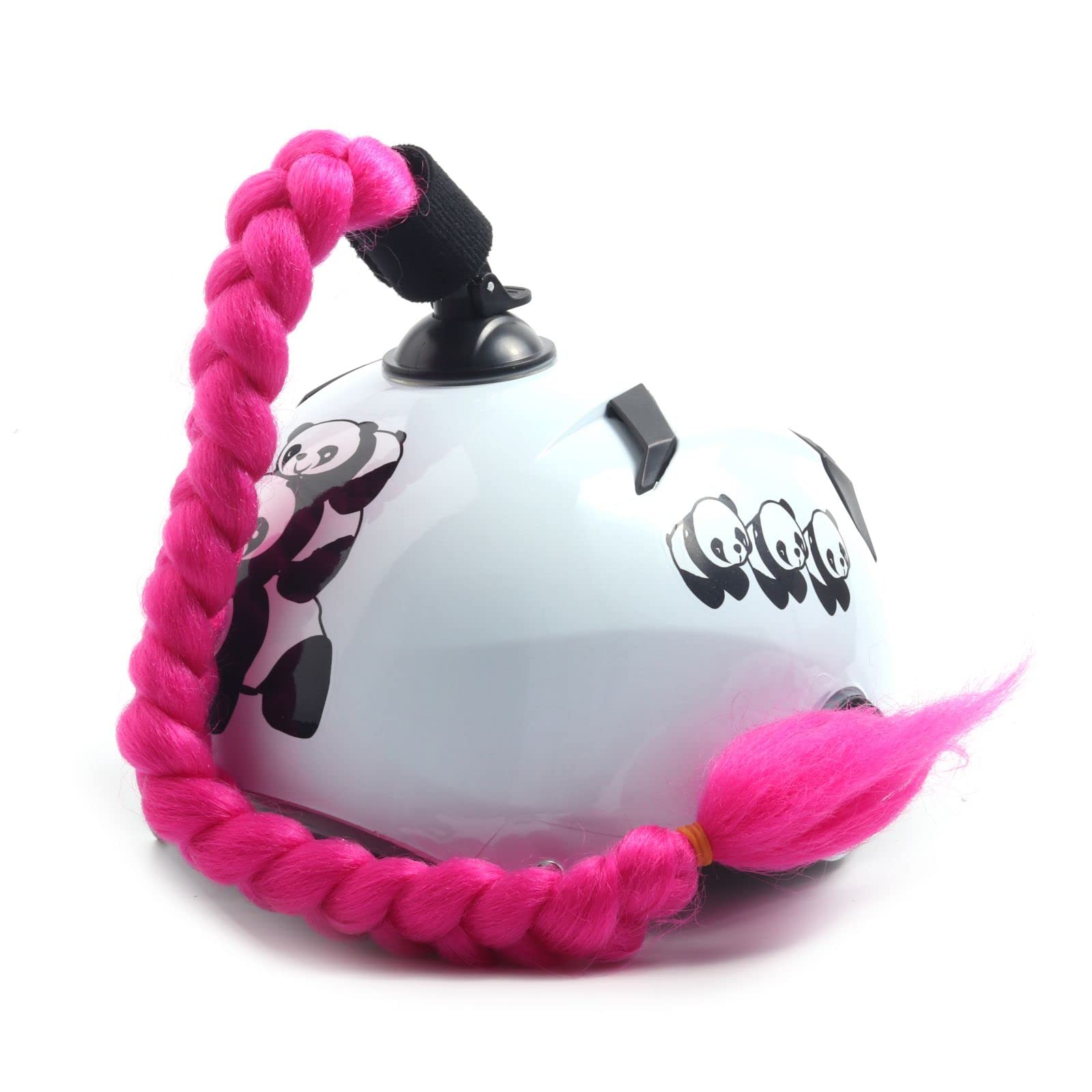 Helmet Ponytail Pigtails Twist Braids Hair Wig Detachable for Motorcycle Motocross Off Road Bike Bicycle Cycling Biker Riders Skateboarding Scooter Costume Cosplay (Pink)