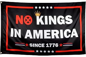 ZKflager No Kings In America Since 1776 Patriotic Funny Cool Flags Meme Flags Banner 3X5 Ft College Dorm Room Guys Man Cave Bedroom Outdoor Indoor Frat Bedroom Patio Garden Black