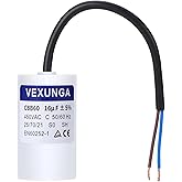 VEXUNGA CBB60 Capacitor 16uF 450V AC Run Capacitors 450VAC 16 ?F 16MFD SH Start Motor Capacitor 50/60Hz ��5% 40x70MM with Wire