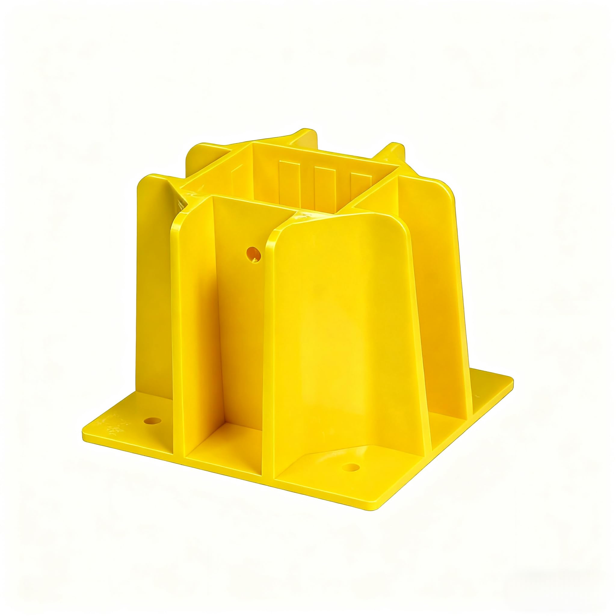Photo 1 of 1PCS Yellow Safety Base Boot - Guardrail Base with Toeboard Slots - Reusable Fall Protection Accessories for Residential & Commercial Construction