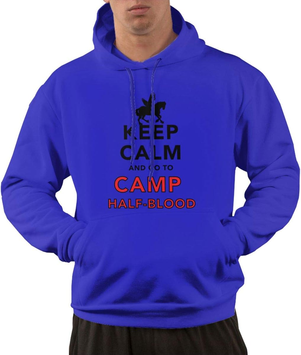 Keep Calm and Go to Camp Half Blood Men's Long Sleeve Pullover Hoodie with Pocket