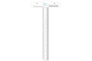 12 Inches/30cm Acrylic Clear T-Square Ruler, Inches and Metric, T Square Ruler, Transparent, T Ruler, for Crafting Drafting a