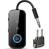 Premium Pro Bluetooth 5.4 Transmitter Receiver,Airplane Audio Adapter,Wireless Transmitter for TV/Travel Flight,Airline,Gym.S