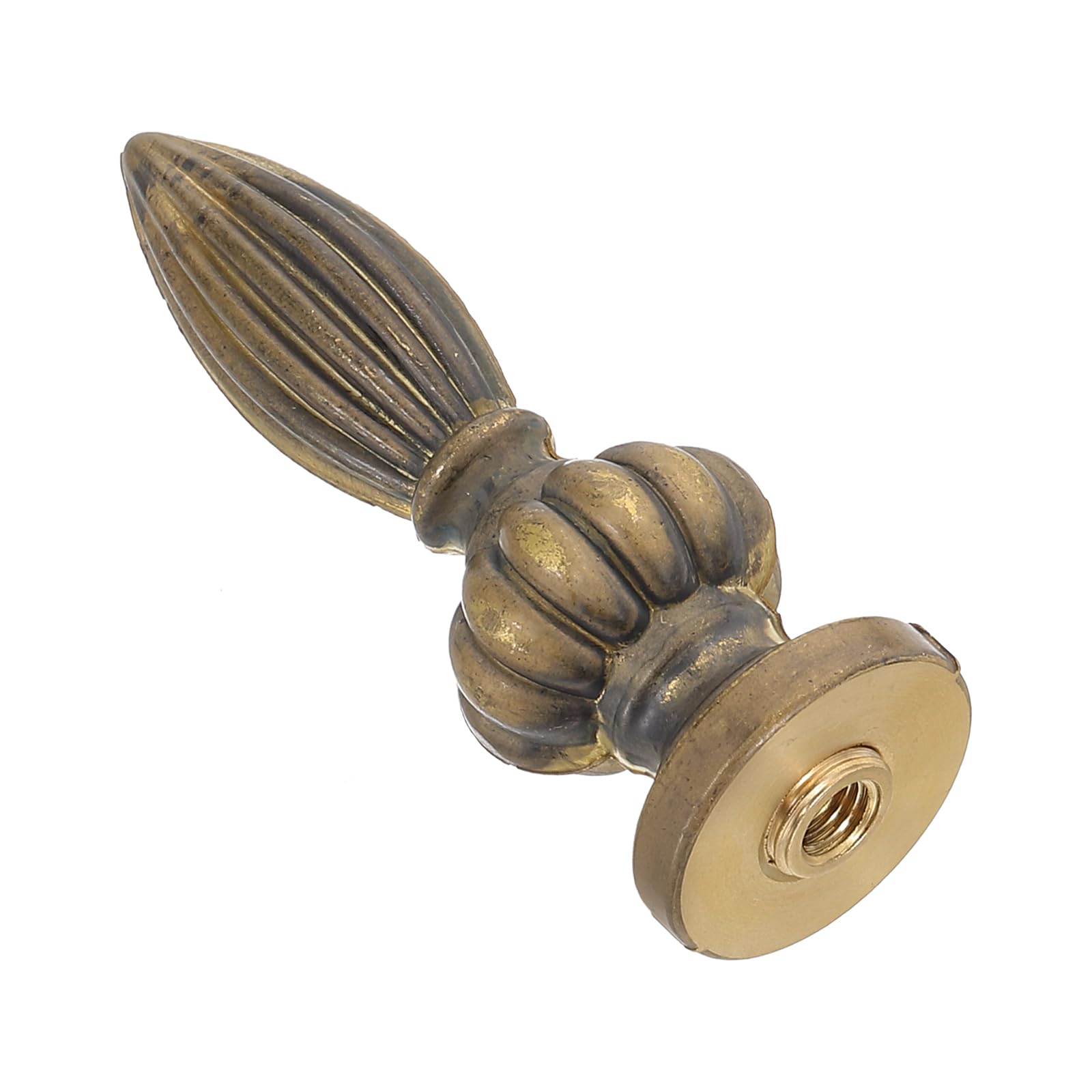 Photo 1 of PATIKIL 23.5 x 73mm Lamp Finials Caps Knob, 1 Set Solid Brass Lamp Shade Top Decoration Screw Cap Nuts with Brass Reducing Adapter for Table Lamps Floor Lamps, Retro Vintage