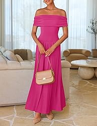 ZESICA Women's Off The Shoulder Maxi Dress 2025